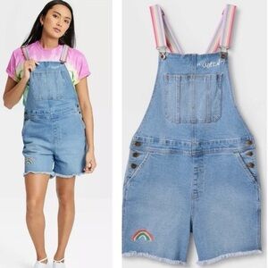 Target Pride Denim Overalls with Rainbow Patch size large